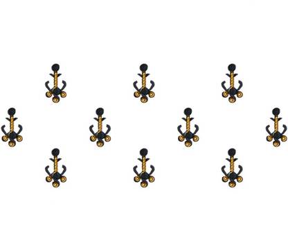 Comet Busters Beautiful Handcrafted Black Bindi With Gold Beads (BV752) Forehead Black Bindis