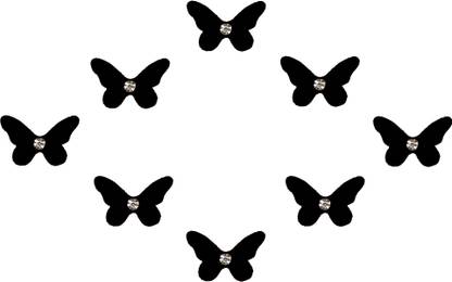 Comet Busters Black Beautiful Butterfly Bindi With Stone (6mm) (BIN1619) Forehead Black Bindis