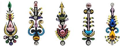 Comet Busters Handcrafted Designer Multicolor Bindi With Stones (BV1561) Forehead Multicolor Bindis