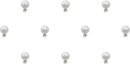 Comet Busters Beautiful Pearl Bindis With Silver Stone (BIN886) Forehead Silver Bindis