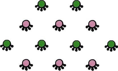 Comet Busters Small Round Beautiful Green & Pink Bindi (BV516) Forehead Multicolor Bindis