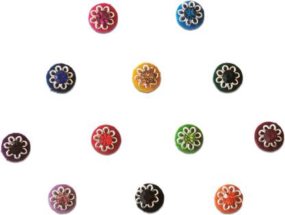 Comet Busters Multicolored Fancy Round Bindis for Women Forehead Multicolor Bindis