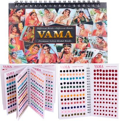 VAMA Round Bindi Forehead Multicolor Kumkum Bindi spiral Book Bindi Book For Women Forehead Multicolor Bindis