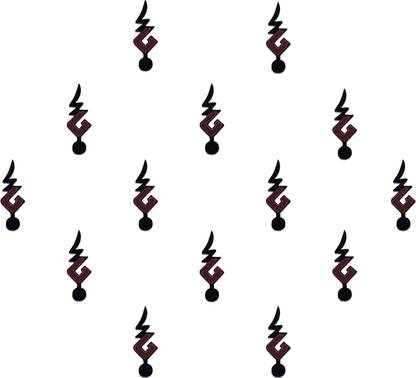 Comet Busters Handcrafted Maroon and Black Bindis Forehead Maroon Bindis