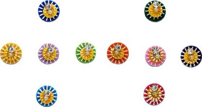 Comet Busters Round Multicolor Bindi With Stone (BV531) Forehead Multicolor Bindis