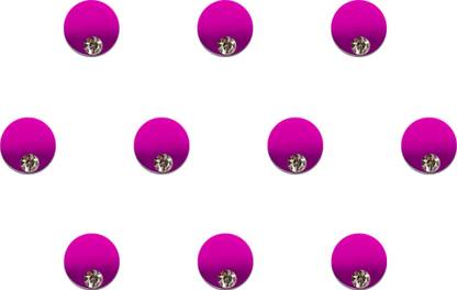 Comet Busters Pink Purple Shaded Ombre Bindis With Silver Stone (6mm) (BV1273) Forehead Multicolor Bindis