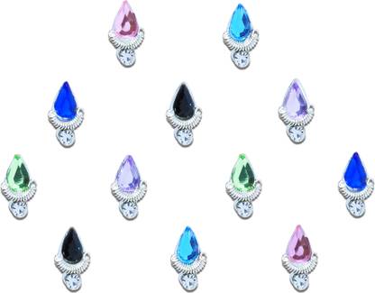Comet Busters Bridal Multicolor Crystal Bindi With Stone (BV460) Forehead Multicolor Bindis