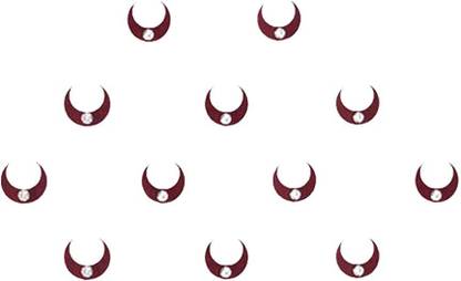 Comet Busters Mini Moon Maroon Bindi With Stone (5 mm) (BV465) Forehead Maroon Bindis