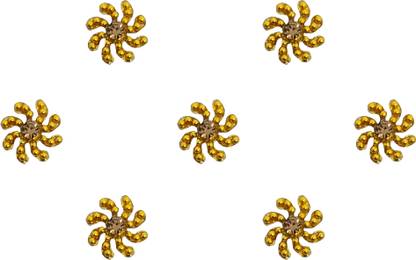Comet Busters Beautiful Golden Round Bridal Bindi With Stone Work (BIN1669) Forehead Gold Bindis