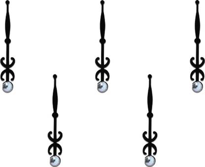 Comet Busters Beautiful Handcrafted Long Beautiful Black Bindi With Silver Beads (BV776) Forehead Black Bindis
