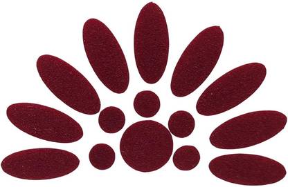 Comet Busters Handcrafted Maroon Velvet Oval Bindis (BV1891) (15 mm) Forehead Maroon Bindis