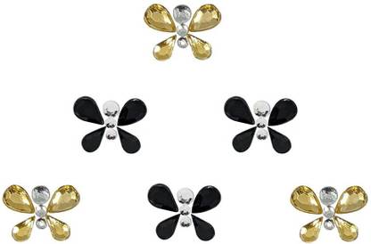 Comet Busters Beautiful Gold and Black Butterfly Stone Face Gems Bindis (BV1695) Forehead Multicolor Bindis