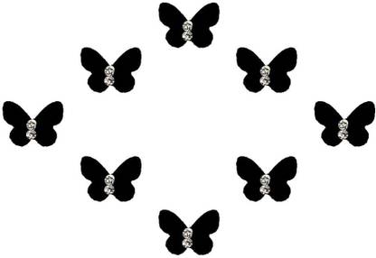 Comet Busters Beautiful Black Butterfly Bindi With Stone (9mm) (BV1617) Forehead Black Bindis