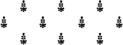 Comet Busters Black Bindi With Silver Beads Forehead Black, Silver Bindis