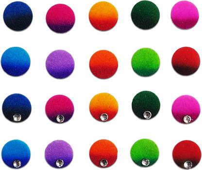 Comet Busters Beautiful Handcrafted Ombre Round Bindis Forehead Multicolor Bindis