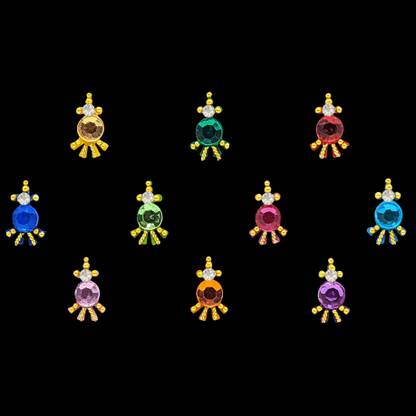 Comet Busters Fancy Multicolor Bindi With Stones (BIN1566) Forehead Multicolor Bindis