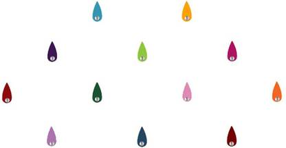 Comet Busters Multicolored Tear Drop Bindis With Stone (7 mm) (BIN1025) Forehead Multicolor Bindis