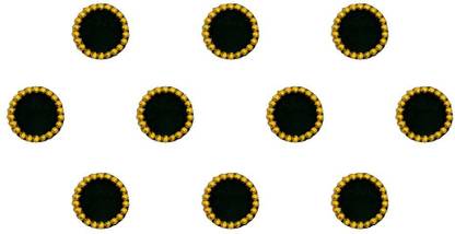 Comet Busters Black Round Velvet Bindi for Women With Gold Bead Border (9mm) (BV1472) Forehead Black Bindis