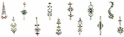 Comet Busters Beautiful Black Bindi With Multicolor Stones (BV311) Forehead Black Bindis