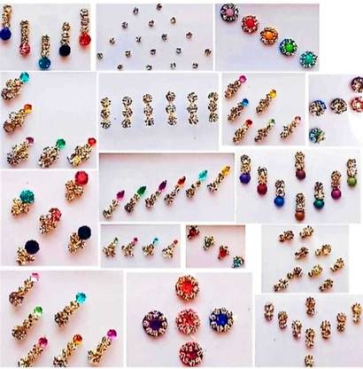 QUBIX multicolor bindi Forehead Multicolor Bindis  (stone bindi)
