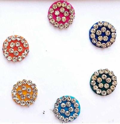 QUBIX Woman New Best Bindi Combo Pack 10 flaps stone colors face Multicolor Bindis