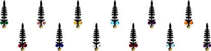Comet Busters Beautiful Black Bindi With Multicolor Stones (BV307) Forehead Black Bindis