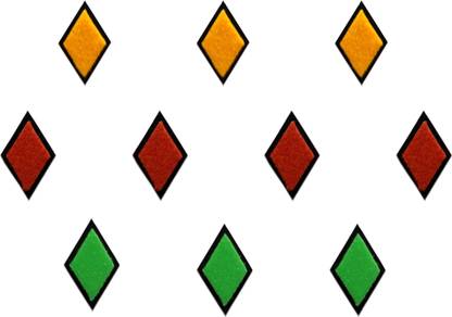 Comet Busters Multicolor Diamond Shaped Basic Bindis With Black Border (10 mm) (BV1306) Forehead Multicolor Bindis