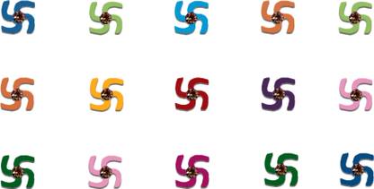 Comet Busters Multicolor Swastik Design Bindis With Stone (5cm) (BV1137) Forehead Multicolor Bindis