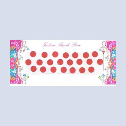 iPulp International Indian Bindi Store Red Bindies 9.5mm (22 Bindies in 1 Card) Forehead Red Bindis