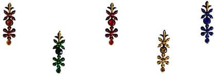 Comet Busters Colorful Bindis With Colored Stones Forehead Multicolor Bindis