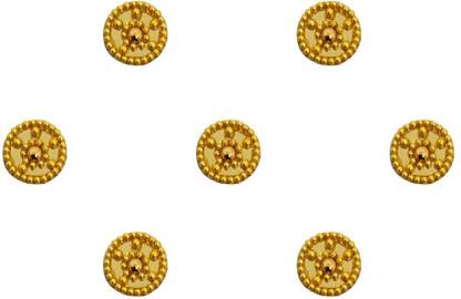 Comet Busters Beautiful Golden Round Bindi With Gold Beads Border (8mm) (BV1672) Forehead Gold Bindis
