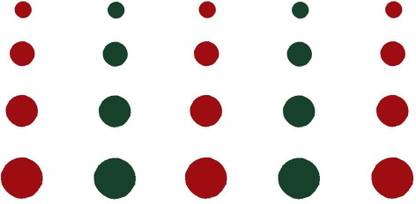 Comet Busters Multisized Green and Red Round Bindi (4mm, 5mm, 6mm, 7mm) (BV1547) Forehead Multicolor Bindis