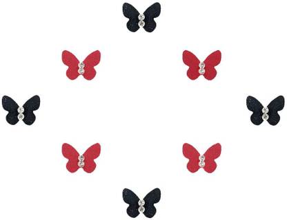 Comet Busters Beautiful Red and Black Butterfly Bindi With Stone (9mm) (BV1622) Forehead Multicolor Bindis