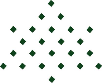 Comet Busters Handcrafted Green Square Bindis (2mm) (BV1203) Forehead Green Bindis