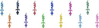 Comet Busters Fancy Traditional Multicolor Bindi (BV224) Forehead Multicolor Bindis
