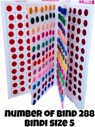 QUBIX Multicolour/Red/Maroon Colour Bindi Book For Women. FOR HEAD Multicolor Bindis
