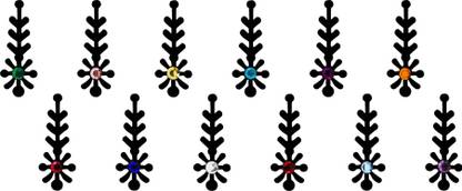 Comet Busters Beautiful Black Bindi With Multicolor Stones (BV332) Forehead Black Bindis