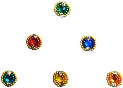 Comet Busters Beautiful Handcrafted Multicolor Bindis Forehead Multicolor Bindis  (Bindi)