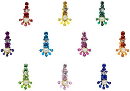 Comet Busters Handcrafted Bindis with Multicolor Stones (BV1930) Forehead Multicolor Bindis
