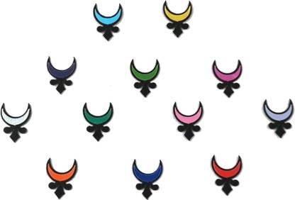 Comet Busters Indian Multicolor Moon Shaped Bindi (BIN401) Forehead Multicolor Bindis