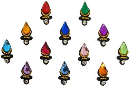 Comet Busters Handcrafted Beautiful Multicolor Stone Bindi (BV1605) Forehead Multicolor Bindis
