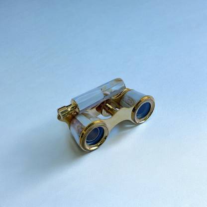 Brass Enclave Binoculars with Mother of Pearl & Handle | Telescope Spyglass Binoculars