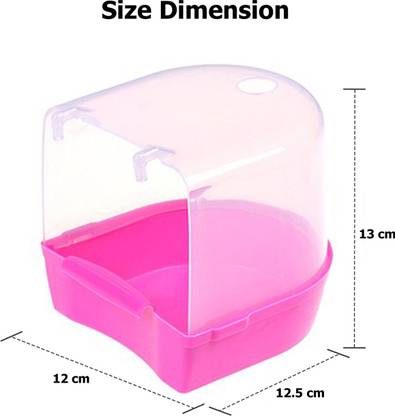 Sage Square Bird Bath Box Caged Bird Wonderful Bath tub with Water Spray hole for Smal Birds Regular Bird Bath