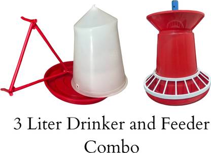 GKI POULTRY 3kg Feeder - Drinker Combo Ground Bird Feeder