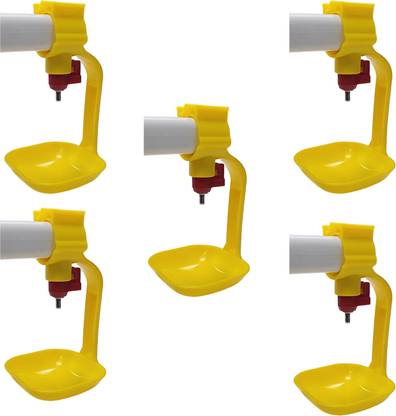 GKI POULTRY J type Nipple with square drip cup (Pack of 5) Common Bird Feeder