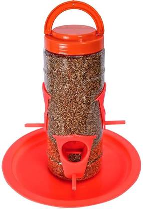 OnlineTree Outdoor Hanging Bird Feeder with Multiple Ports, Weather-Resistant (Red) Window Bird Feeder Bird Feeder