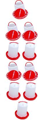 TM&W 1.5 KG Feeder 5 pcs & 1.5 LTR drinker 5 pcs total 10 pcs combo Pole Bird Feeder