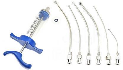 Cj farms and agritech 30ml Hand Feeding Syringe Set with 6 Stainless Steel Needles Pole Mount Bird Feeder