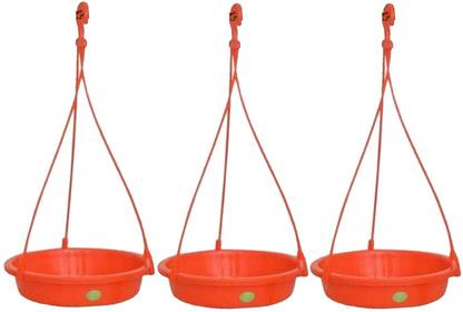 OnlineTree Outdoor Hanging Bird Feeder Tray for Water – Red, Pack of 3 Tray Bird Feeder