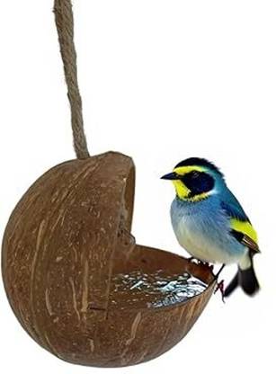 Natchus Coconut shell Bird feeder Hopper Bird Feeder
